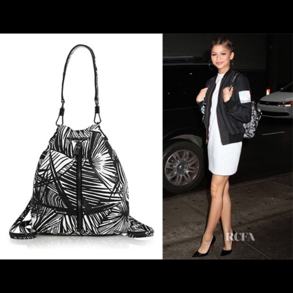 Elizabeth and James Cynnie Lambskin Convertible Bucket Bag/Backpack